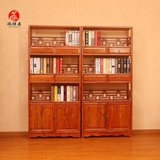 明清古典 全实木中式书架 中式书柜 两门四斗书架 厂家直销