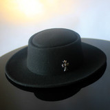 【加菲帽】韩版新款潮牌克罗心爵士帽毛呢平沿帽女秋冬时尚礼帽