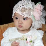 新款 韩国宝宝百天 儿童 婴儿 头饰 发带 假发 蕾丝 棉质白天鹅