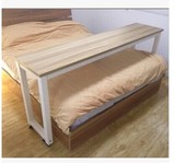功能钢木桌跨床桌可移动钢木电脑桌懒人桌双人桌办公桌餐桌书桌