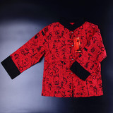 男童唐装棉袄皮外套单上衣棉麻合成红色专柜正品特价清仓尾货冬季