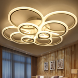 现代简约led客厅灯具 环形卧室吸顶灯创意个性大厅灯遥控无极调光