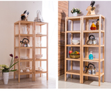 创意厨房置物架客厅花架卫生间储物架角落收纳多功能实木层架特价