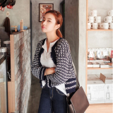 2016秋韩国女装小香风时尚气质流苏针织开衫外套宽松短款百搭毛衣