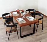 美式实木餐桌子铁艺做旧长凳椅子餐饮客厅办公桌茶桌组合餐厅家具