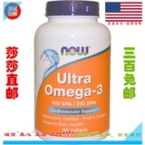 美国直邮Now Foods欧米伽3深海鱼油 Ultra Omega-3 1000mg 180粒