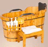 包邮纯手工制作橡木香柏木成人儿童浴桶浴盆