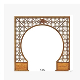 东阳木雕 仿古中式木雕门 月洞门 月亮门 隔断 背景墙 中式装修