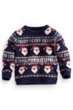 【现货】NEXT正品童装男宝宝深蓝色圣诞老人针织衫圆领套头毛衣
