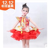 中国风儿童旗袍龙袍唐装幼儿表演礼服公主纱裙演出服古装女童裙