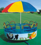 幼儿园设备十二座转椅室外太阳伞转椅儿童手推转椅儿童娱乐转椅