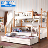 高低床子母床双层床实木上下铺组合梯柜储物儿童床男女孩套房家具
