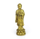 佛教用品 佛堂佛像开光纯黄铜阿弥陀佛铜像 接引释迦 站中号