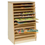 幼儿园早教儿童木制储物柜 通用型拼图储存框 13层收纳柜整理架