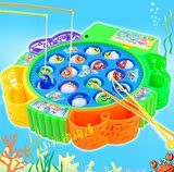 儿童钓鱼玩具大号电动音乐旋转套装 趣味钓鱼台 亲子钓鱼玩具