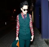 2016夏季新款英伦潮男夜店发型师马甲套装韩版修身结婚礼服两件套