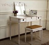 欧式实木小户型梳妆台 现代简约卧室梳妆台 法式烤漆翻盖梳妆台凳