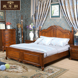 欧式床实木床美式床双人床1.8米法式床皮艺床新古典深色家具