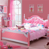 奥凡尼儿童床单人床女孩床公主床1.2米1.5粉色床带抽屉多功能家具