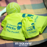 M Square儿童收纳包束口袋 宝宝玩具餐具整理袋 3件套装旅行必备
