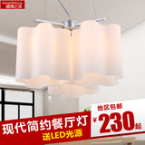 现代简约时尚餐厅吊灯玻璃创意LED云朵灯温馨客厅卧室灯三头灯具