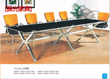 振光办公家具钢化玻璃会议桌3.6米现代大型洽谈桌黑色烤漆商务桌