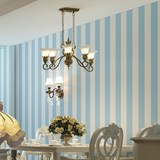 2016宿舍蓝色条纹防水地中海客厅寝室卧室温馨简约现代6618墙贴