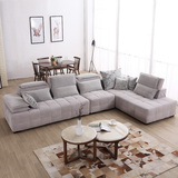 马氏皇庭 简约现代小户型客厅功能沙发组合 可拆洗转角布艺沙发