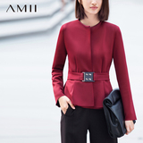 艾米amii女装旗舰店2016春装新款通勤大码修身显瘦女士短外套外衣