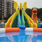 充气大象水池滑梯组合 大型儿童水上乐园设备 户外戏水乐园设施