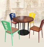 新款复古铁木组合餐厅桌椅咖啡奶茶厅桌椅茶几户外酒吧休闲桌椅