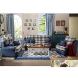 地中海沙发出口客厅美式乡村布艺单双三人沙发组合小户型北欧沙发