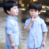 男童长袖衬衫1-2-3-4-5岁宝宝纯棉春装2016韩版童装儿童春秋衬衣