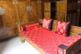 织锦缎罗汉床五件套单双人床红木中式古典家具海绵垫棕垫坐垫定做