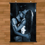卧室激情欧美男女装饰画夫妻情侣拥包接吻海报艺术挂画夜场有框画