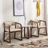 马氏皇庭实木餐椅 北欧时尚家用扶手椅创意咖啡椅 水曲柳皮艺餐椅