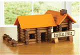 建造小木屋 创意建筑拼插积木搭建玩具屋儿童益智类早教木头屋