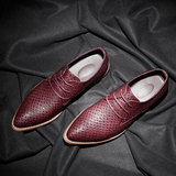 2016春季尖头红色皮鞋男士韩版英伦休闲皮鞋超纤皮系带男鞋子潮流