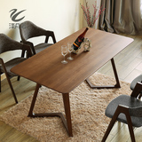 北欧简约橡木餐桌 全实木小户型桌子1.2/1.6米 书桌咖啡桌可定制