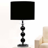 品牌特价 简约现代时尚创意黑色水晶台灯客厅卧室床头灯布罩欧式