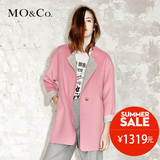 MO&Co.茧型毛呢大衣女中长款欧洲站圆肩一粒扣外套MA153OVC21moco