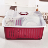 包邮塑料带盖碗架层架碗柜收纳整理餐具厨具碗碟沥水篮