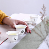万瓷阁 陶瓷茶杯景德镇手工茶杯 创意百家姓氏图腾茶杯 玉瓷单杯