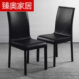 臻奥时尚餐椅简约餐椅现代皮椅子休闲椅靠背椅黑色白色餐桌椅特价