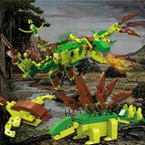 积高积木 儿童益智塑料拼插小粒积木侏罗纪恐龙变形玩具套装男孩