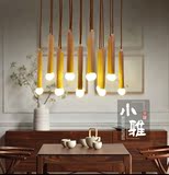 设计师创意个性艺术吊灯 客厅餐厅吧台卧室木艺灯具 实木LED吊灯