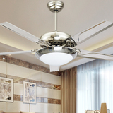 LED简约 时尚吊扇灯 48寸铁叶风扇灯餐厅客厅吊扇灯创意带灯吊扇