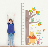 儿童房幼儿园测量身高墙贴画卡通维尼小熊猫头鹰身高贴纸客厅卧室