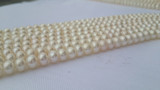 天然淡水珍珠半成品批发5.7-6.2m 天然珍珠项链扁圆强光 约86颗