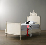 美式实木小孩床1.21.5米公主床单人床法式做旧儿童床男孩床王子床